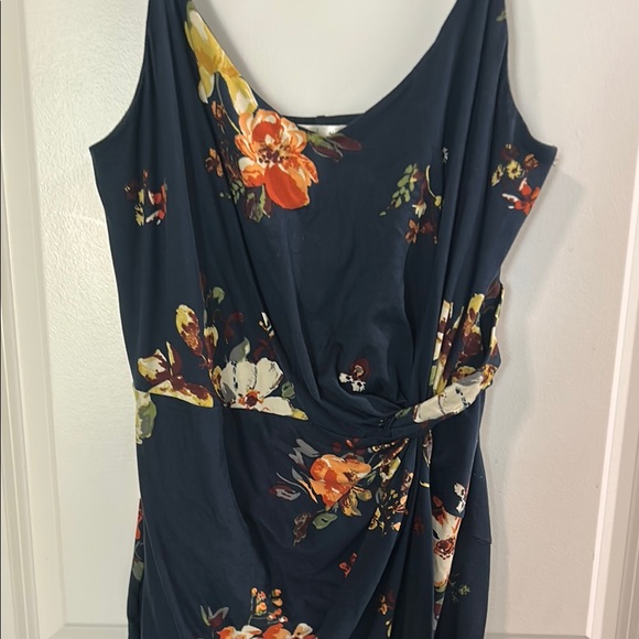 Nine Britton Blue and Gold Asymmetrical Sundress - Picture 2 of 6